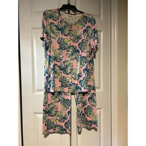 Cozy Zoe Women's Pink Floral Cami Pajama Set Size M Summer Sleepwear